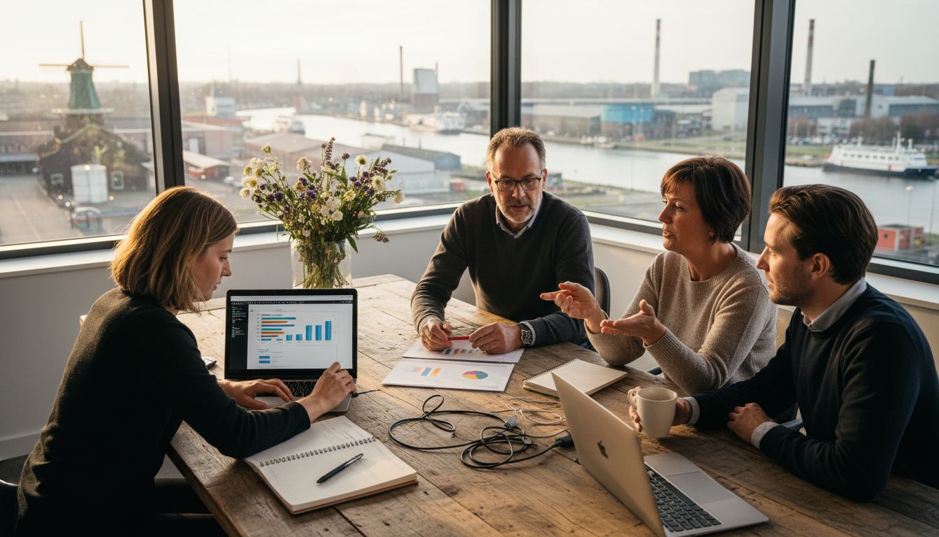 Marketing team meeting in Zaanstad corner office