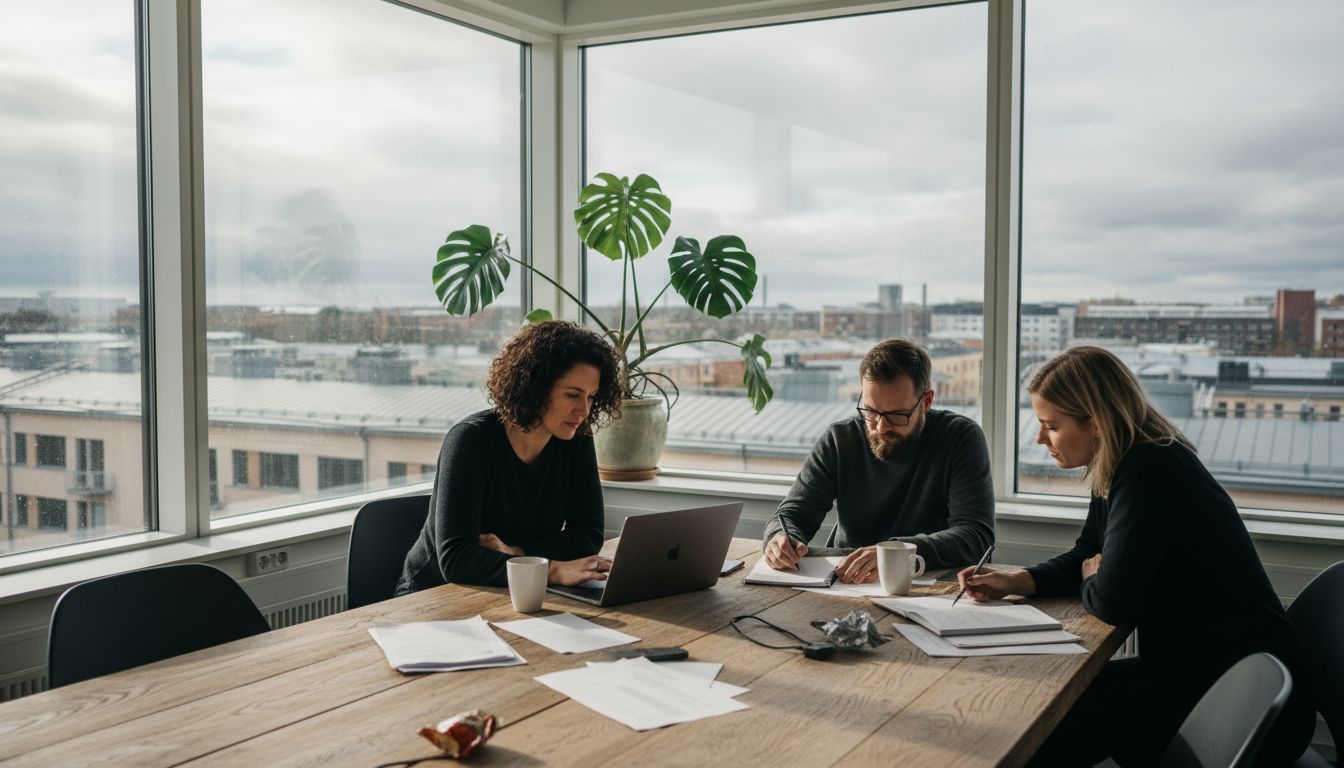 Digital marketing team working in Seinäjoki office