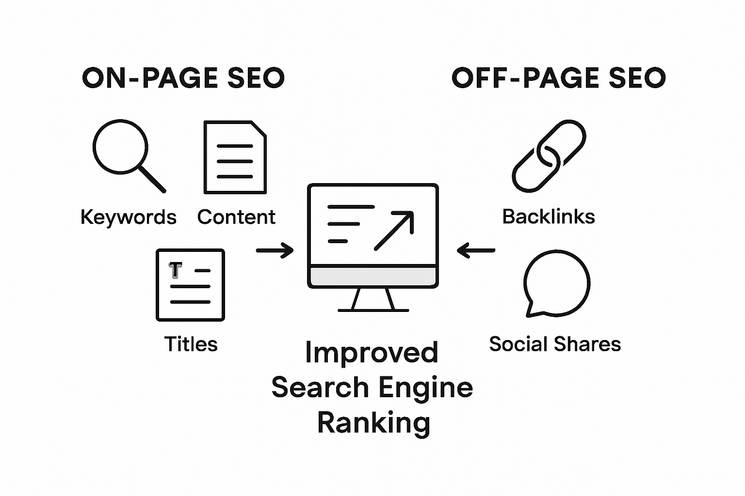 On-page vs off-page SEO infographic