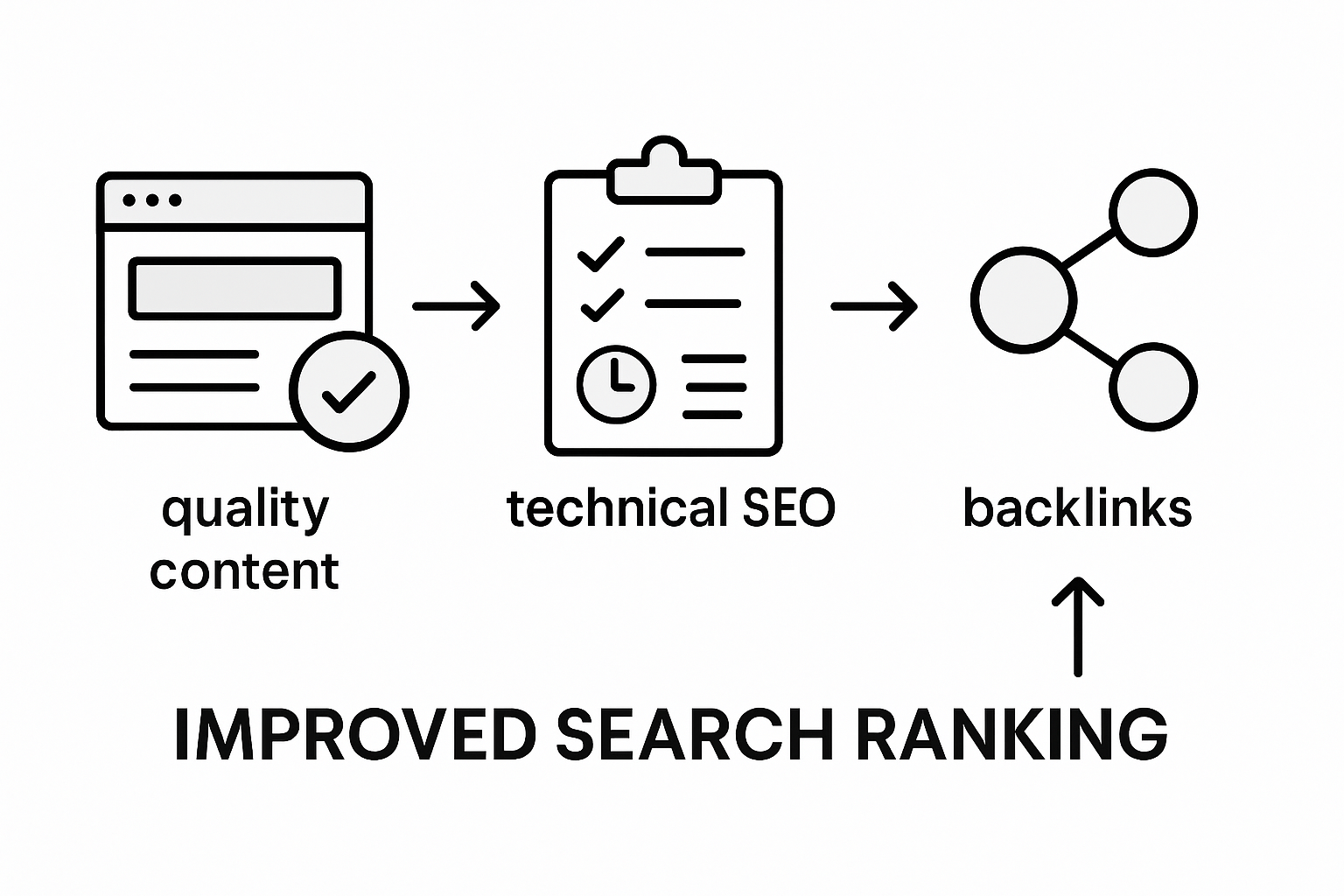 Infographic showing top SEO ranking factors