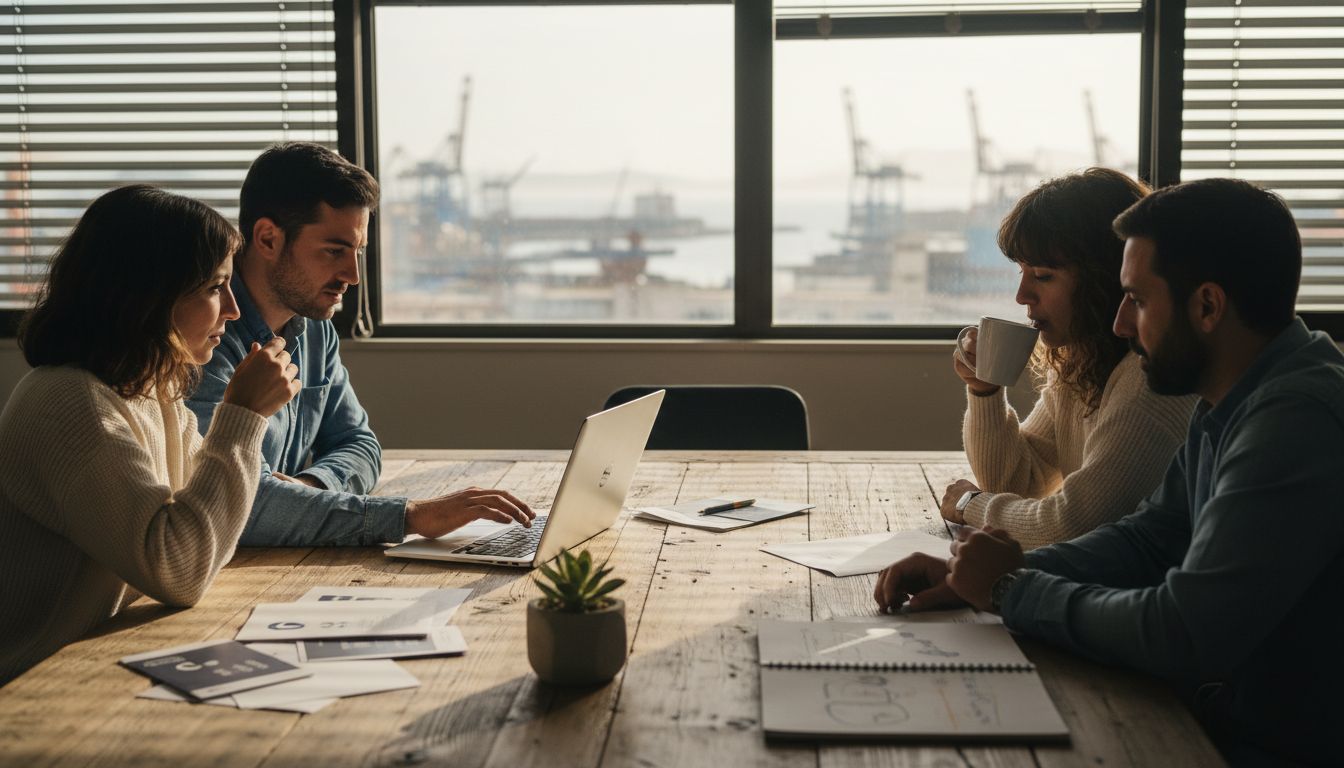 SEO agency team meeting in Algeciras office