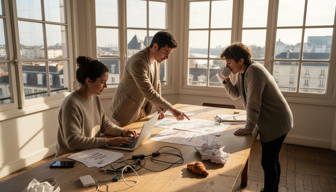 Digital marketing agency team meeting in Angers office