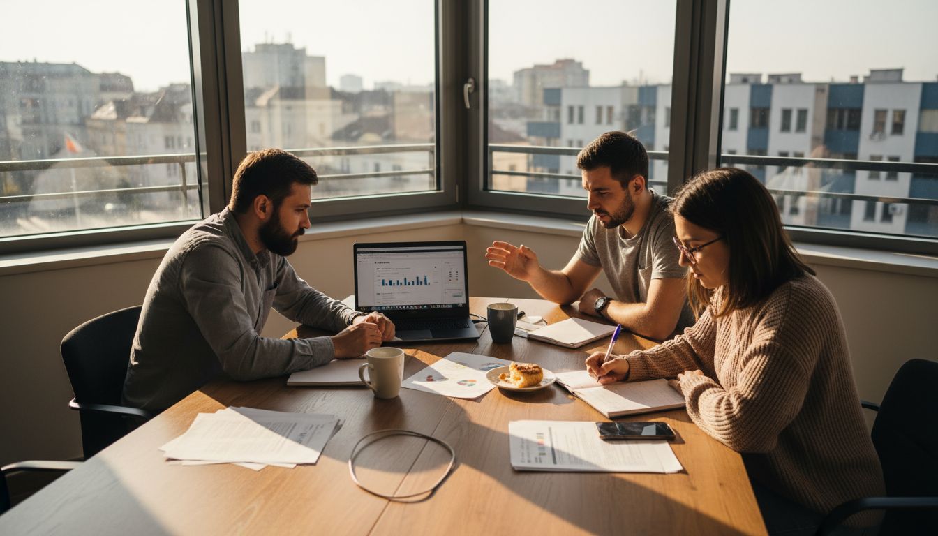 SEO team collaborating in sunny Botoșani office