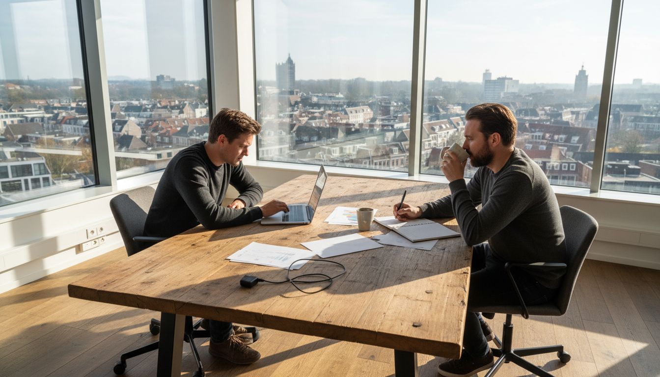 SEO agency team working in Zwolle office city view