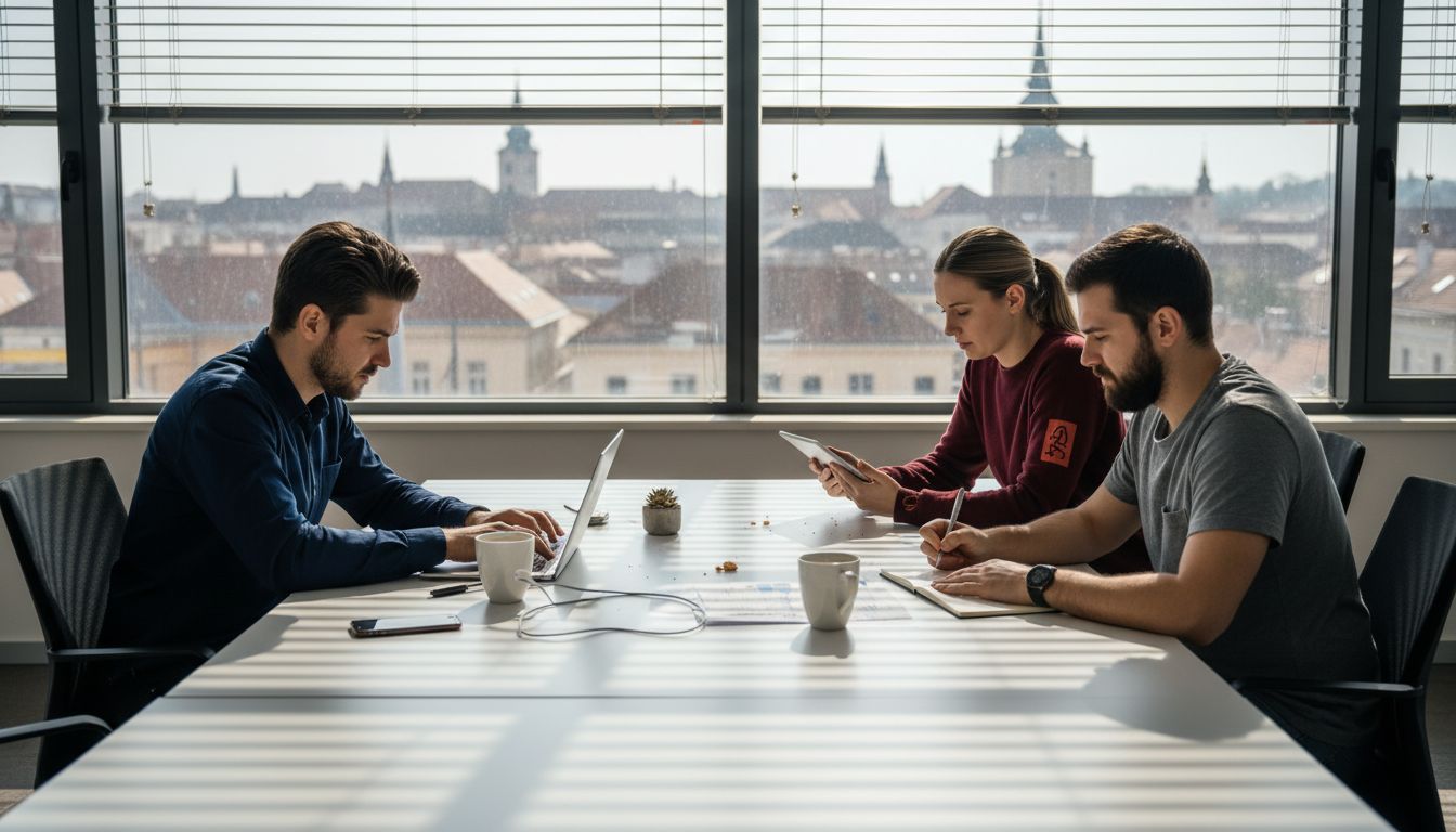 Egri digitális marketing iroda csapatmunka asztalnál