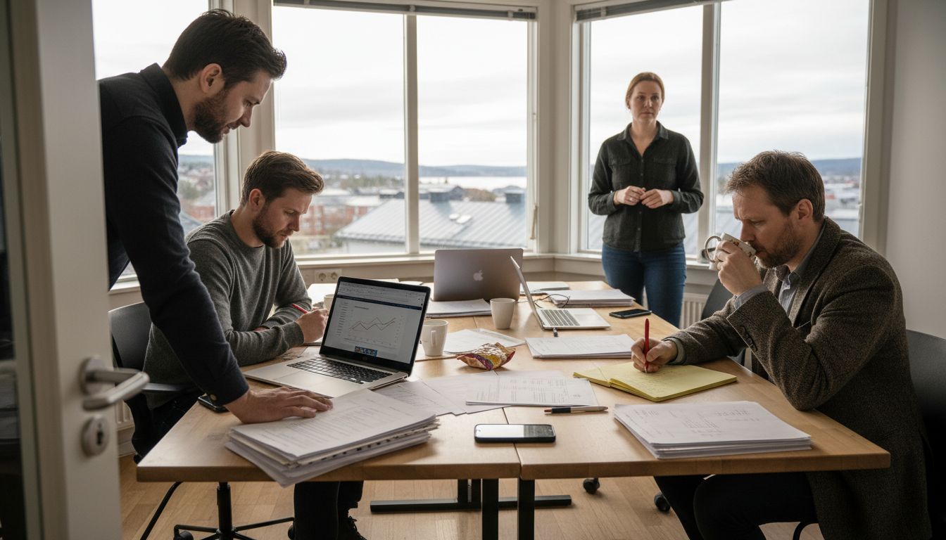 SEO-teamet vårt i full sving på kontoret i Hamar
