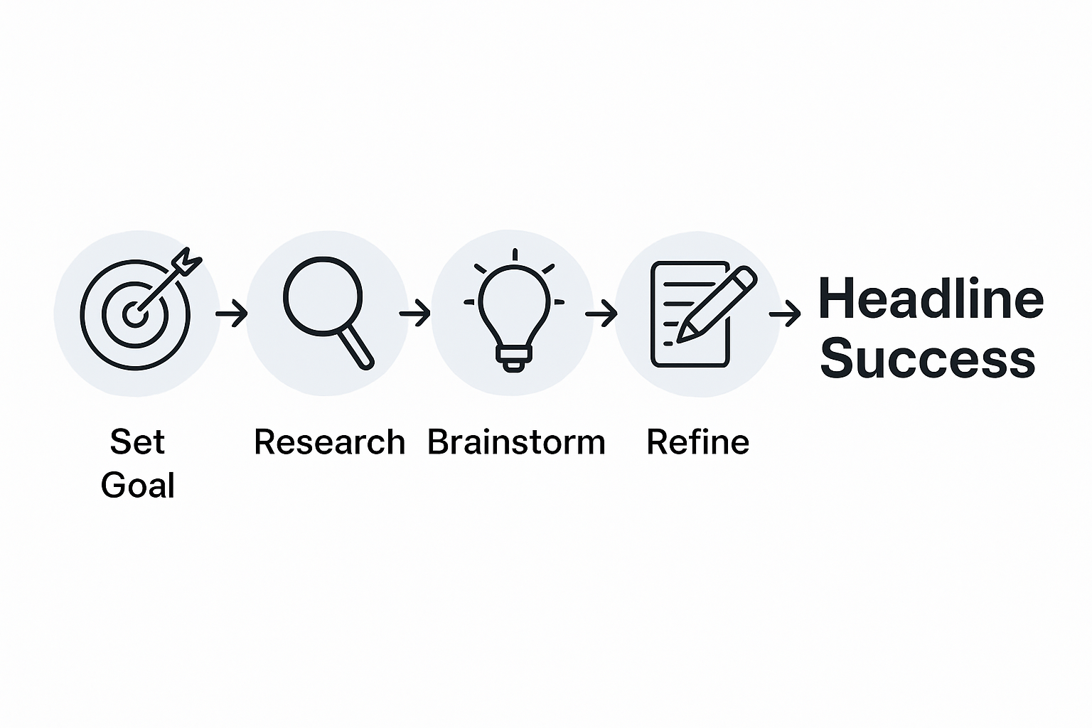 Five-step infographic for headline creation process