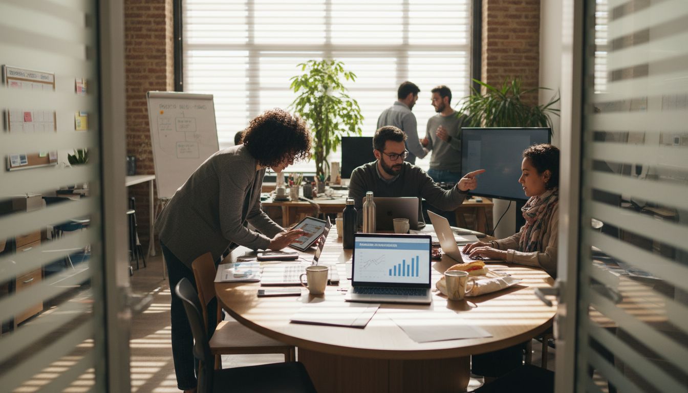 El equipo de especialistas SEO de nuestra agencia trabajando en la oficina de Reus