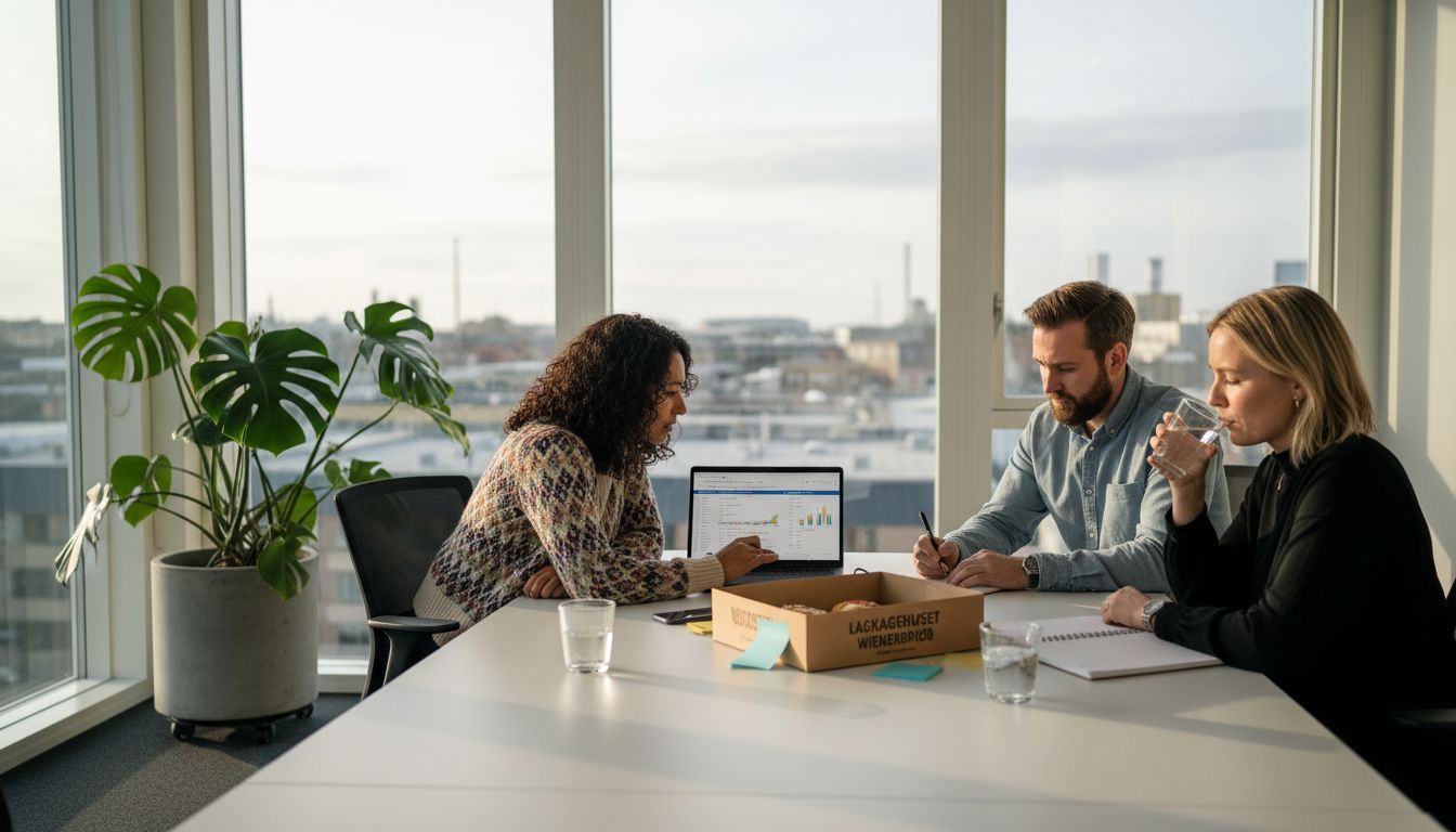 Møde for digital marketing-teamet på kontoret i Taastrup