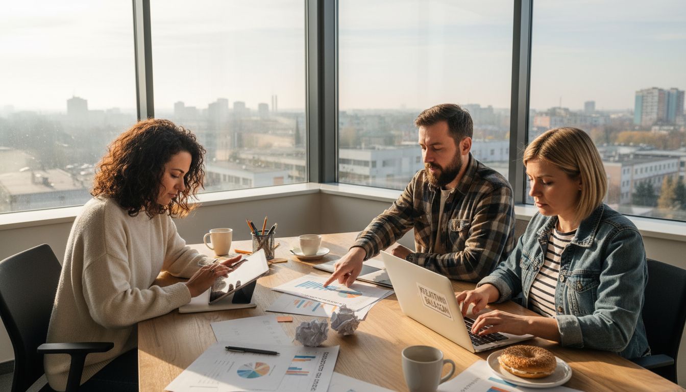 Zespół z bytomskiego biura opracowuje strategię działań marketingowych w internecie.