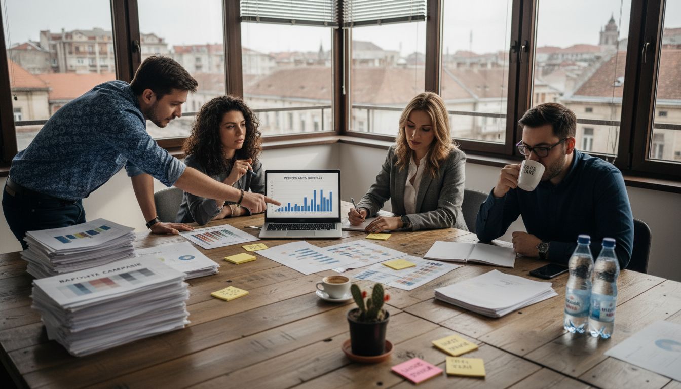 Ședință a echipei de marketing la biroul din Satu Mare