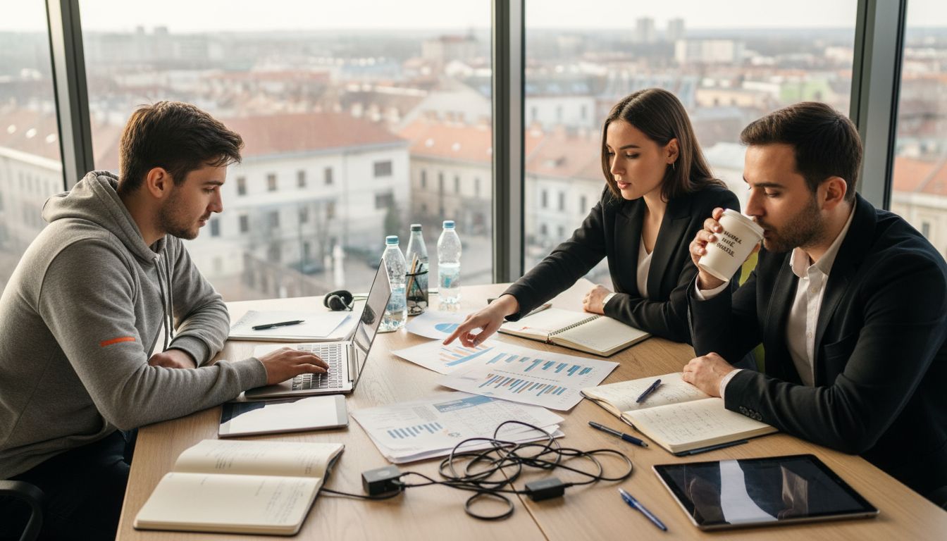 A digitális marketinggel foglalkozó csapat épp a Nagykanizsa szívében található sarokirodában dolgozik együtt.