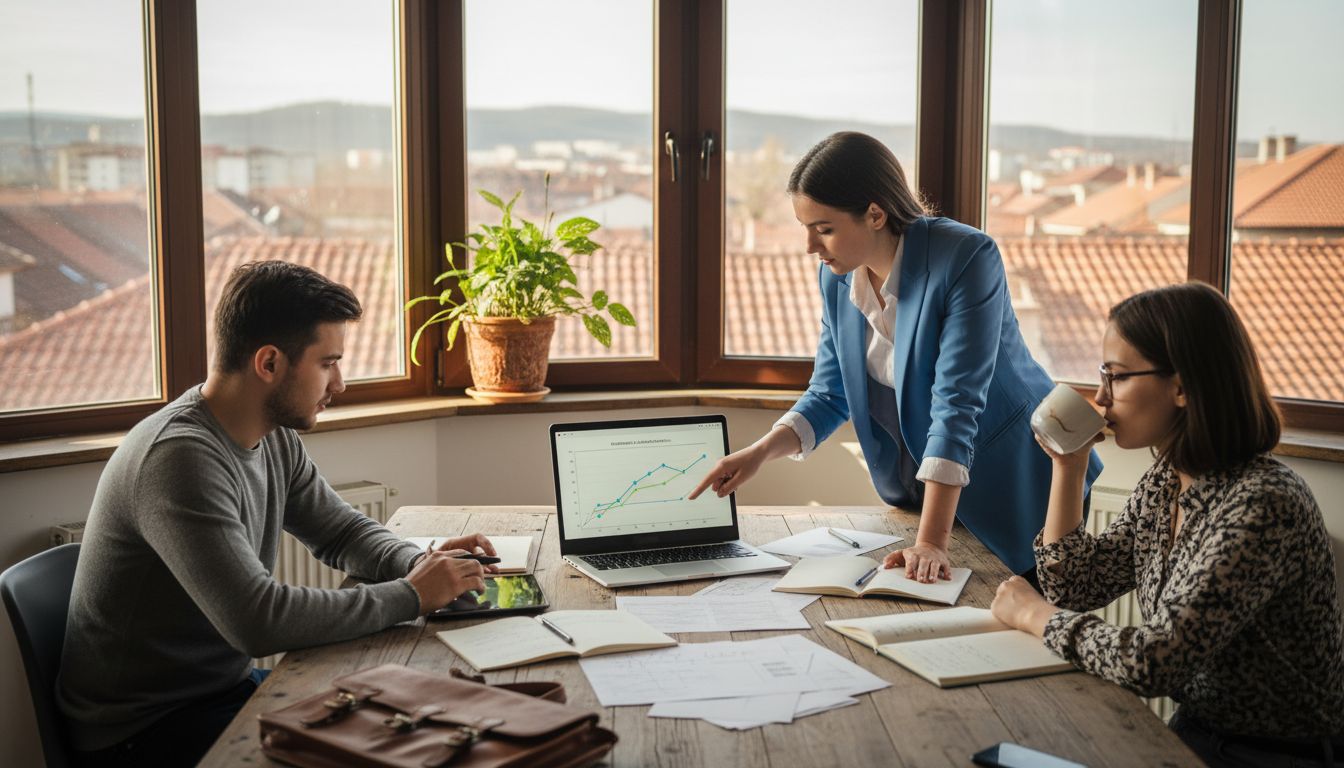 Echipă de creativi care lucrează împreună într-o agenție digitală din România