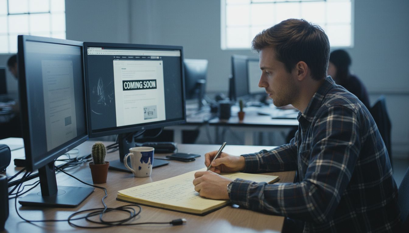 Web designer checking bounce rate factors