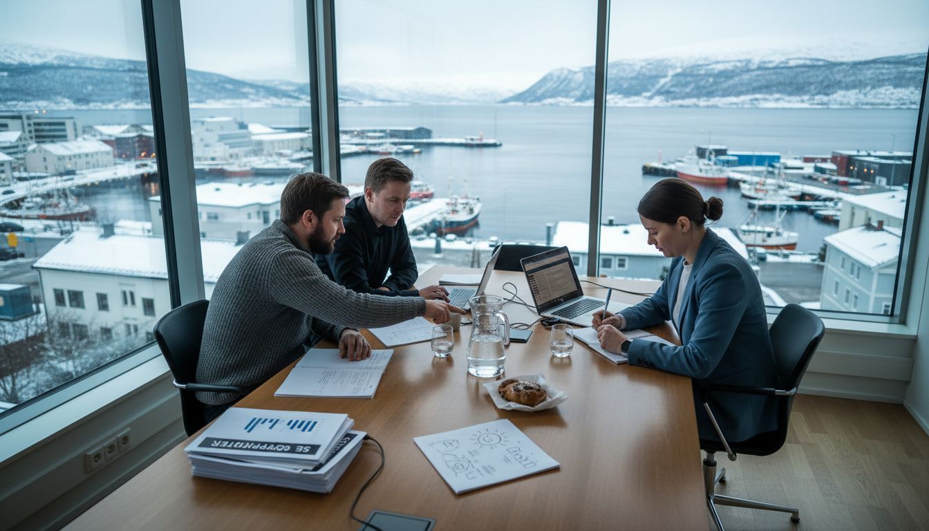 SEO-teamet samles for å jobbe sammen på kontoret i Harstad.