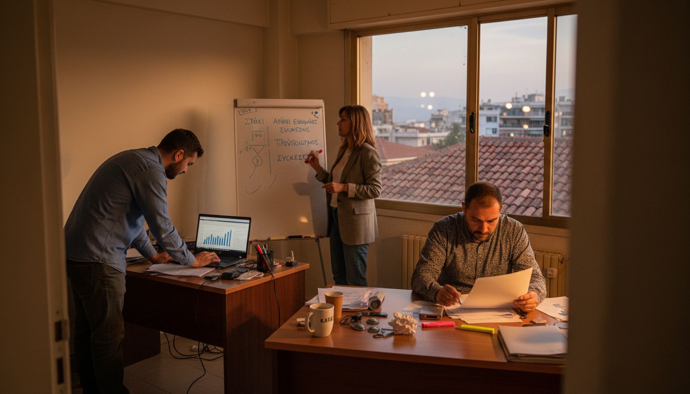 Η ομάδα digital marketing εργάζεται στα γραφεία μας στην Κοζάνη.