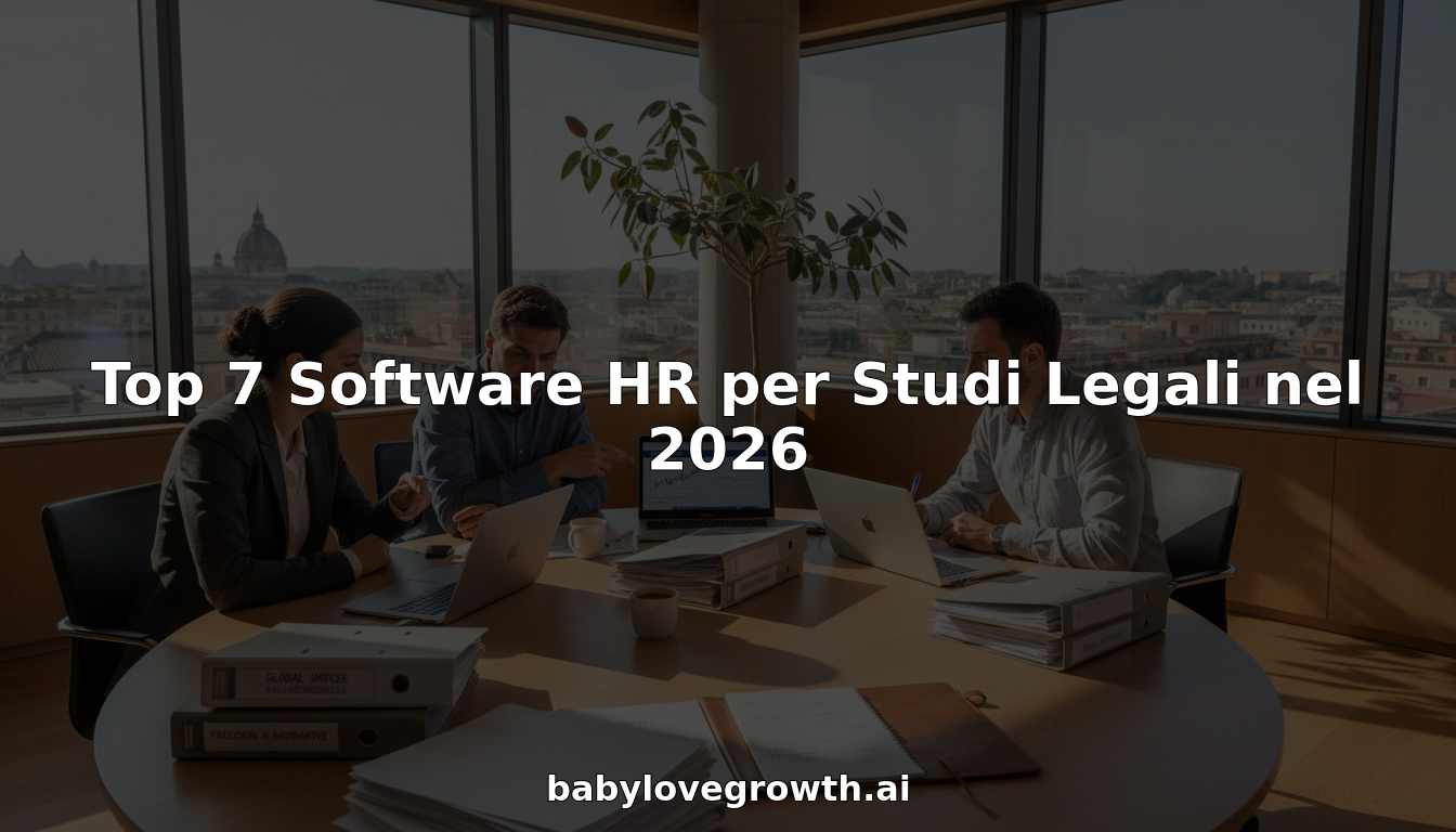 Un gruppo di avvocati si riunisce in studio per valutare insieme un nuovo software dedicato alla gestione delle risorse umane.