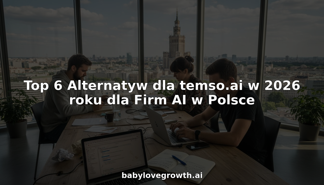 Zespół pracujący w polskim biurze AI z widokiem na panoramę miasta.