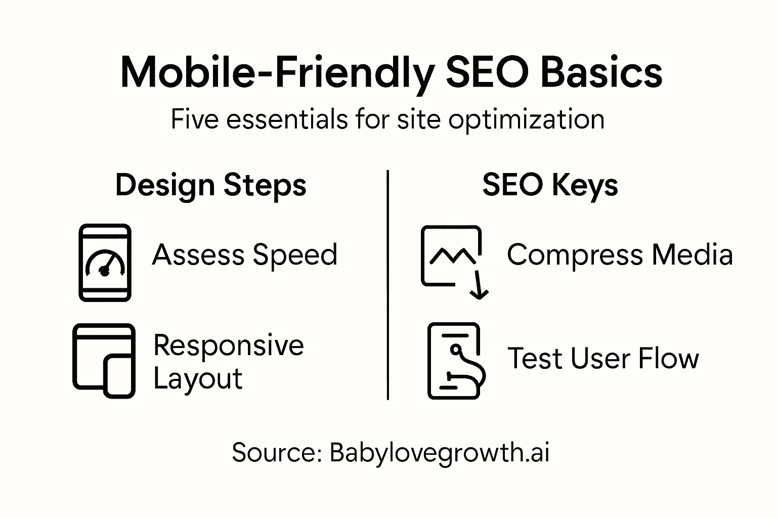 Infographic showing mobile SEO essentials