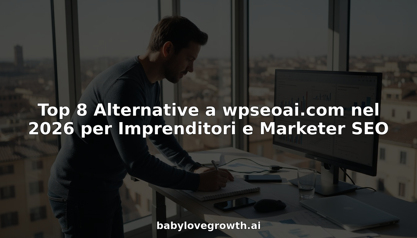 Specialista SEO al lavoro nella sua elegante postazione d’angolo – anno 2026