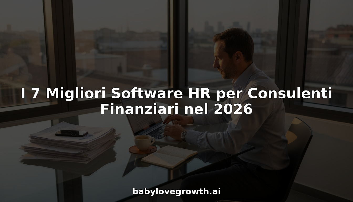 Consulente finanziario al lavoro in ufficio, impegnato nell’utilizzo di un software per la gestione delle risorse umane.