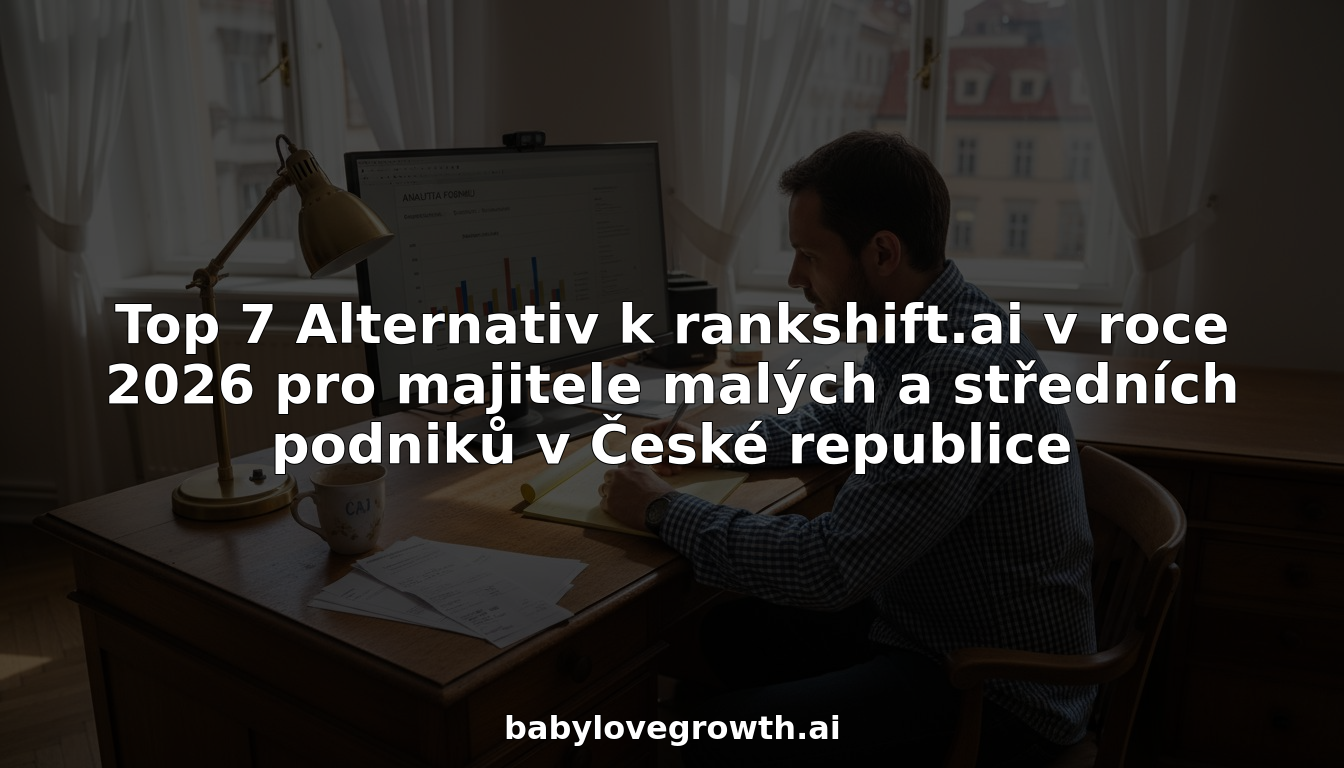 Majitel malé firmy sedí u pracovního stolu ve své kanceláři v centru Prahy.
