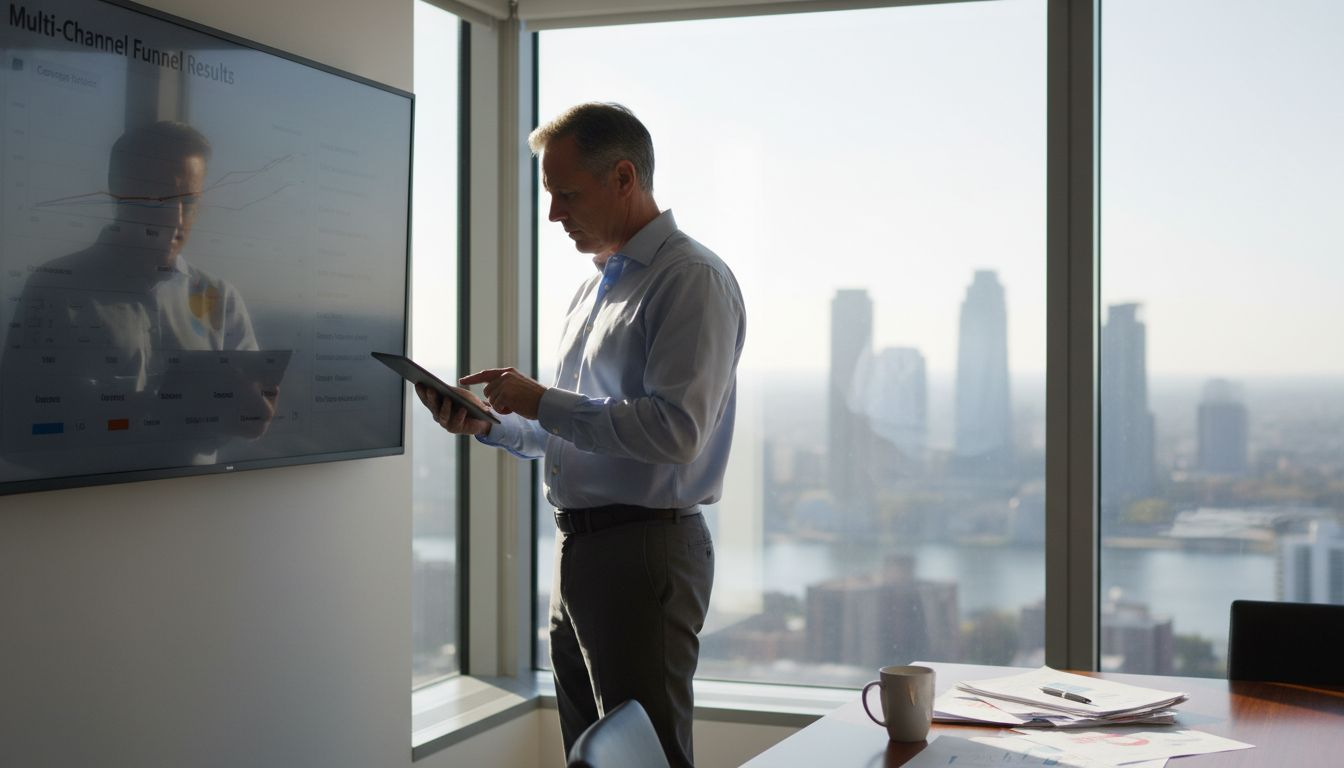 Manager viewing funnel results dashboard