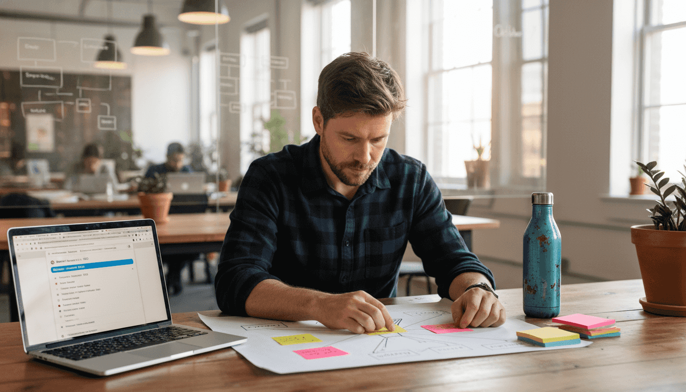 Strategist mapping content to funnel stages