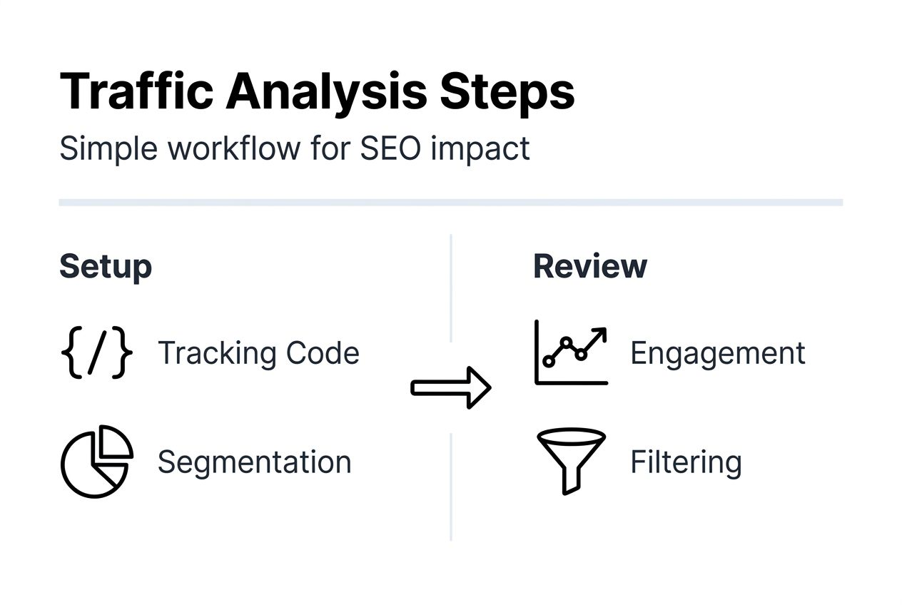 Infographic showing website traffic analysis workflow