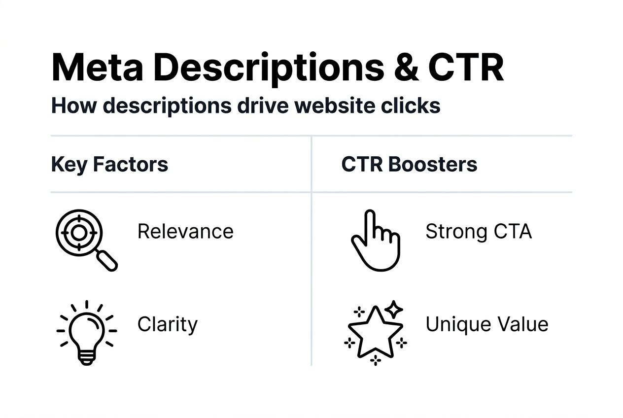 Infographic showing impact of meta descriptions on CTR
