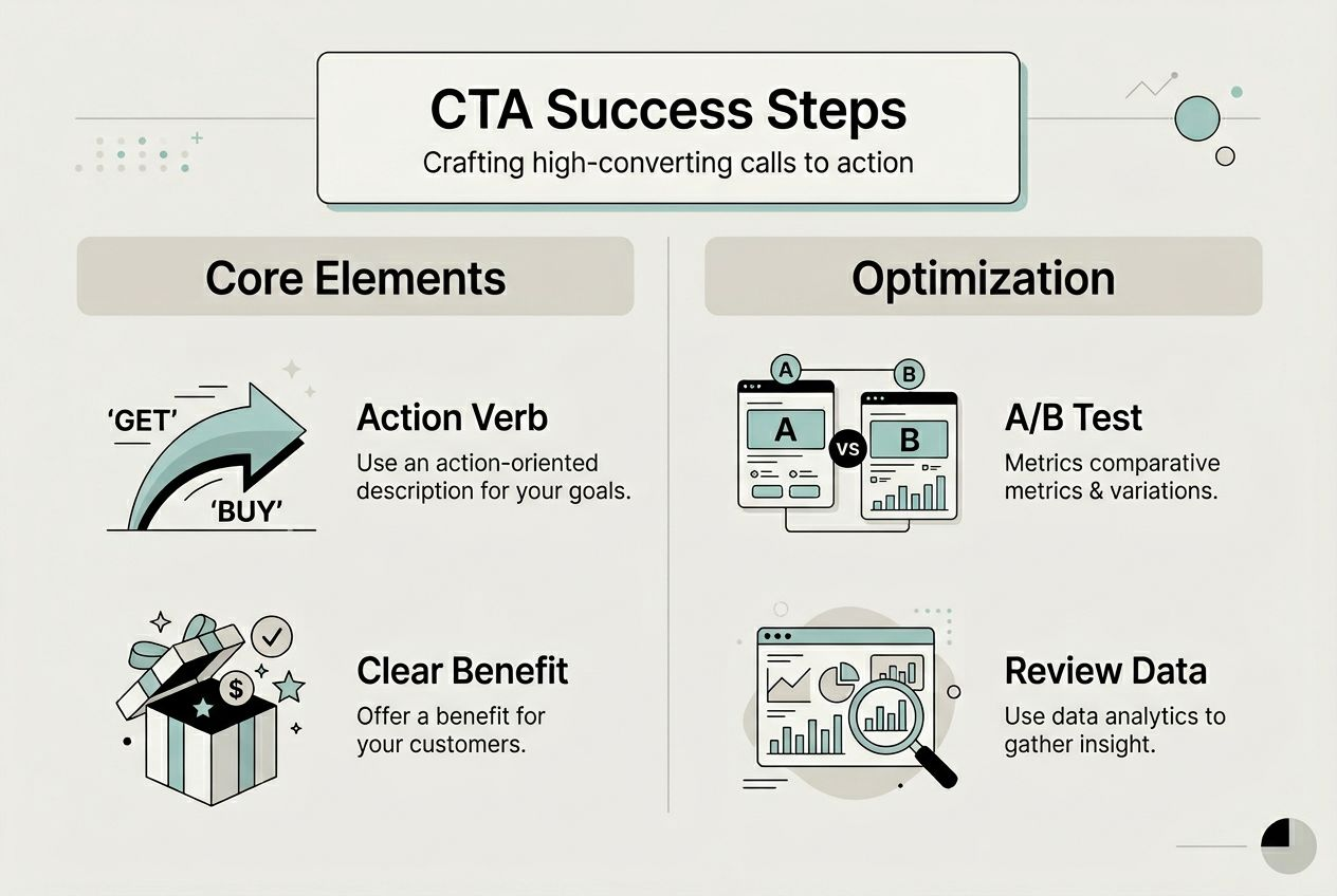 Infographic showing CTA steps and best practices