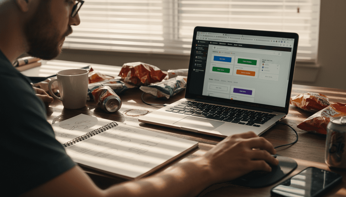 Designer reviewing CTA button color options