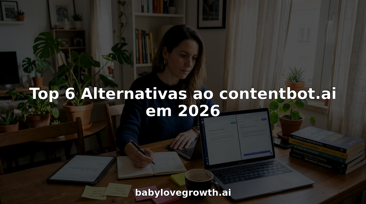 Profissional de marketing a comparar ferramentas de criação de conteúdos com inteligência artificial no seu espaço de trabalho em casa