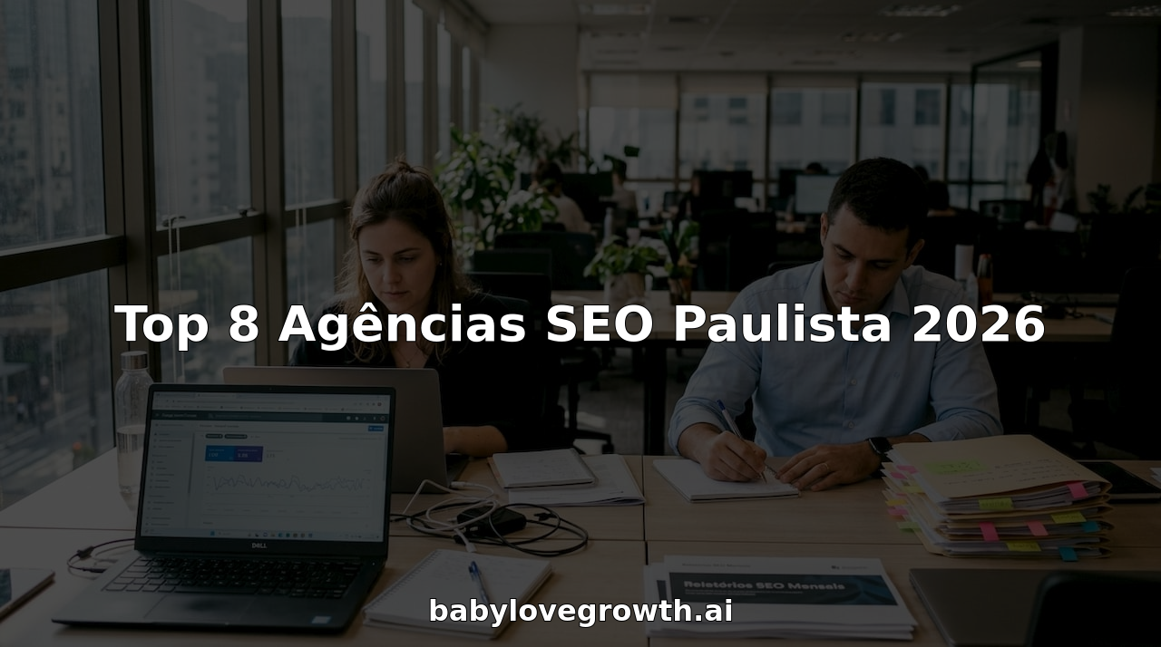 Equipa de SEO a analisar dados no escritório de São Paulo