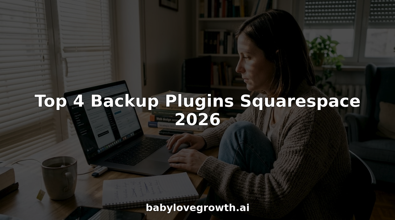 Donna che controlla i plugin di backup su Squarespace