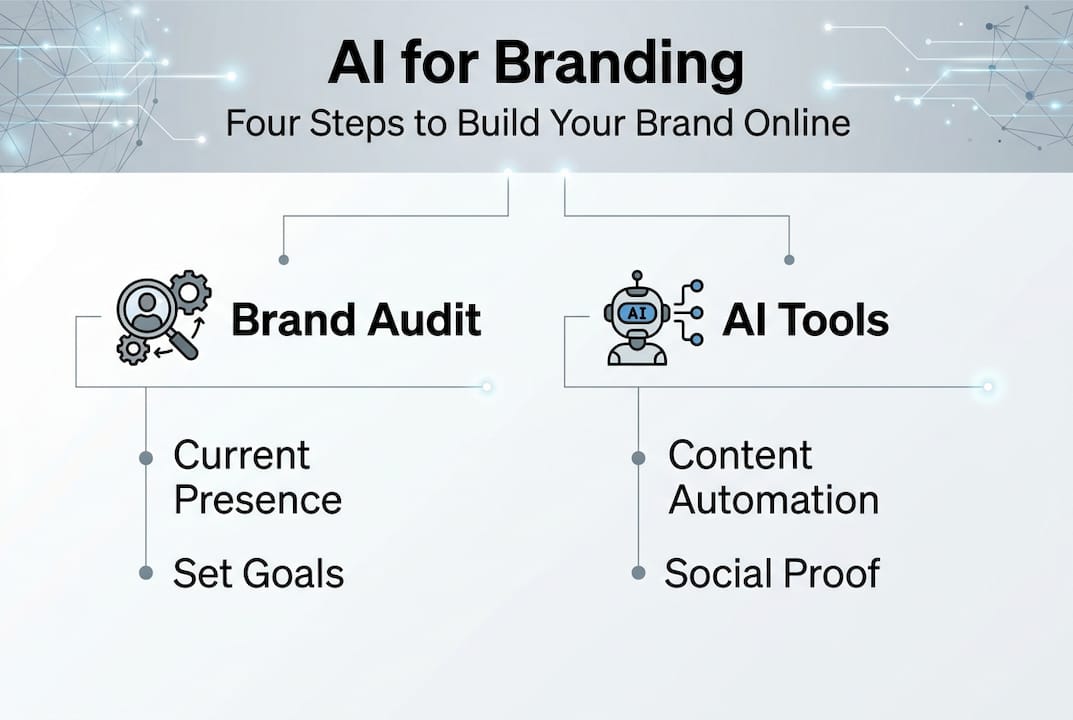 Infographic showing AI branding building steps