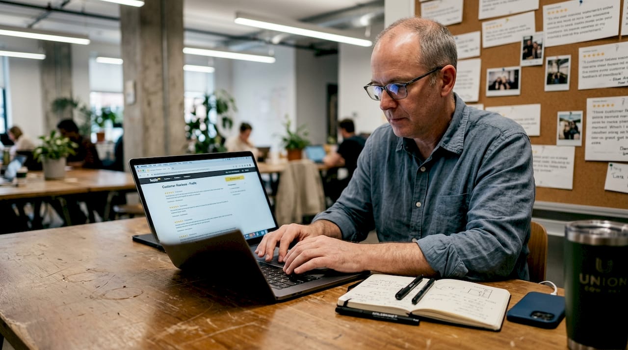 Entrepreneur building trust in coworking space