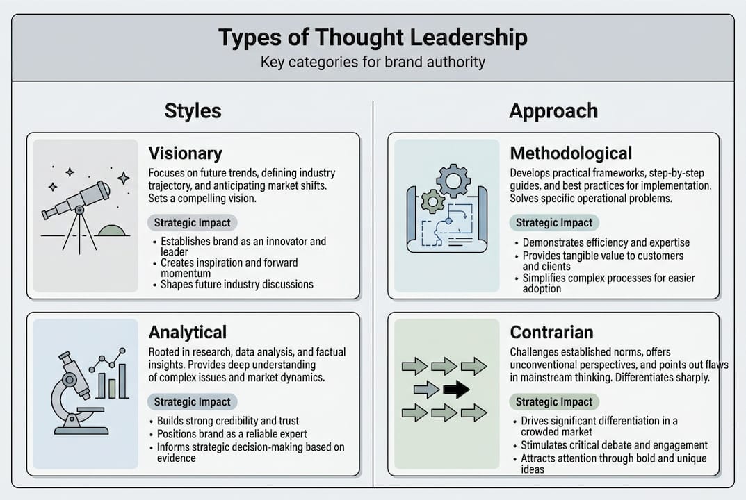 Infographic showing types of thought leadership