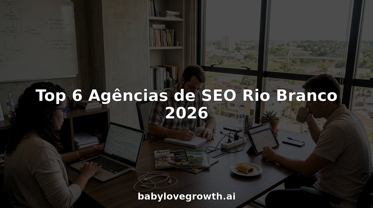 Equipa de especialistas em SEO a trabalhar em conjunto no escritório de Rio Branco.