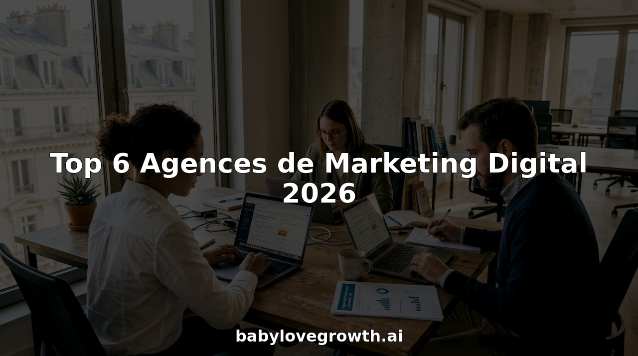 Une équipe échange et travaille ensemble dans un bureau spécialisé en marketing digital.
