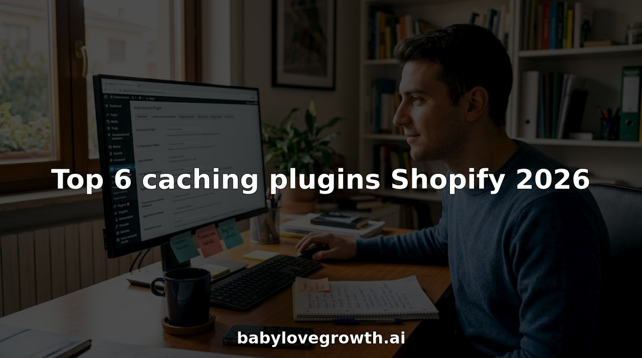 Responsabile e-commerce alle prese con la configurazione dei plugin su Shopify, seduto alla scrivania.