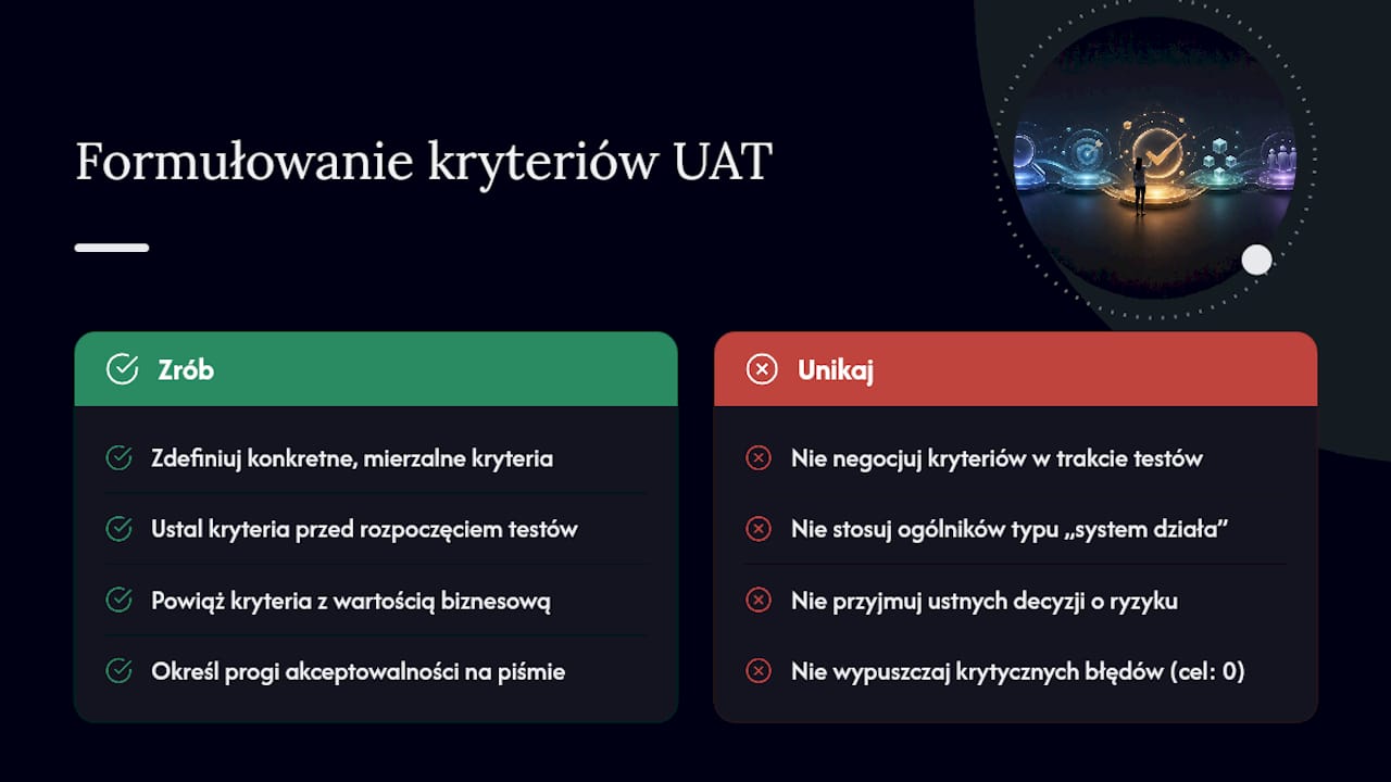 Jak formułować kryteria akceptacji i mierzyć gotowość do produkcji? — overview diagram