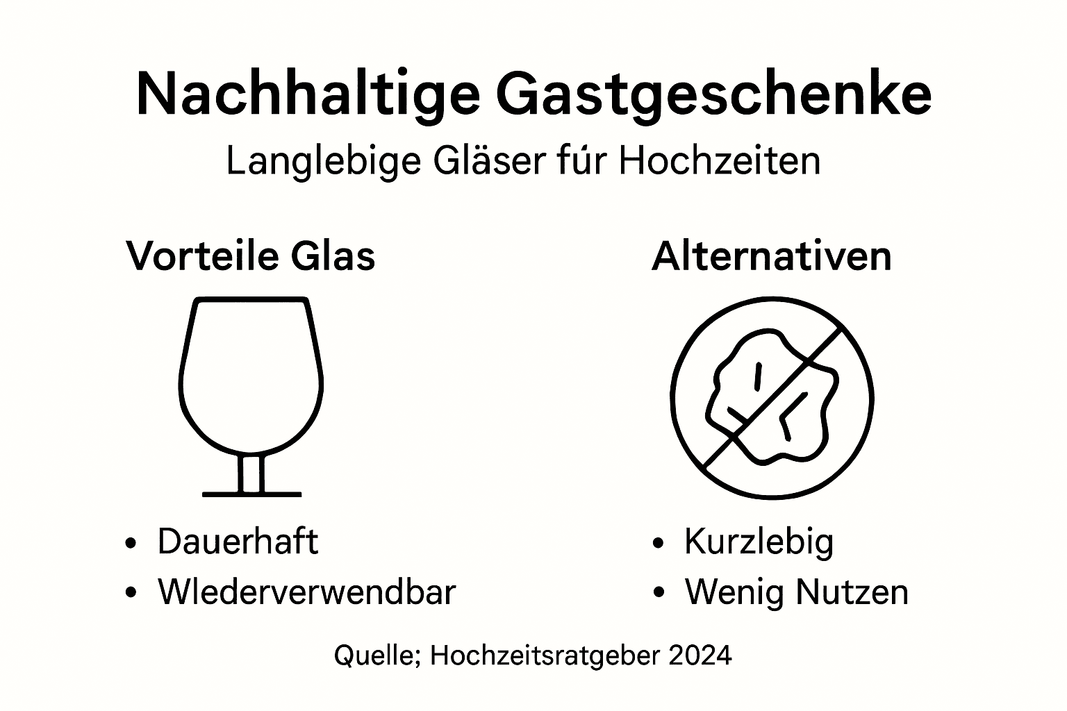 Infografik: Nachhaltige Hochzeitsgläser – Ihre Vorteile auf einen Blick