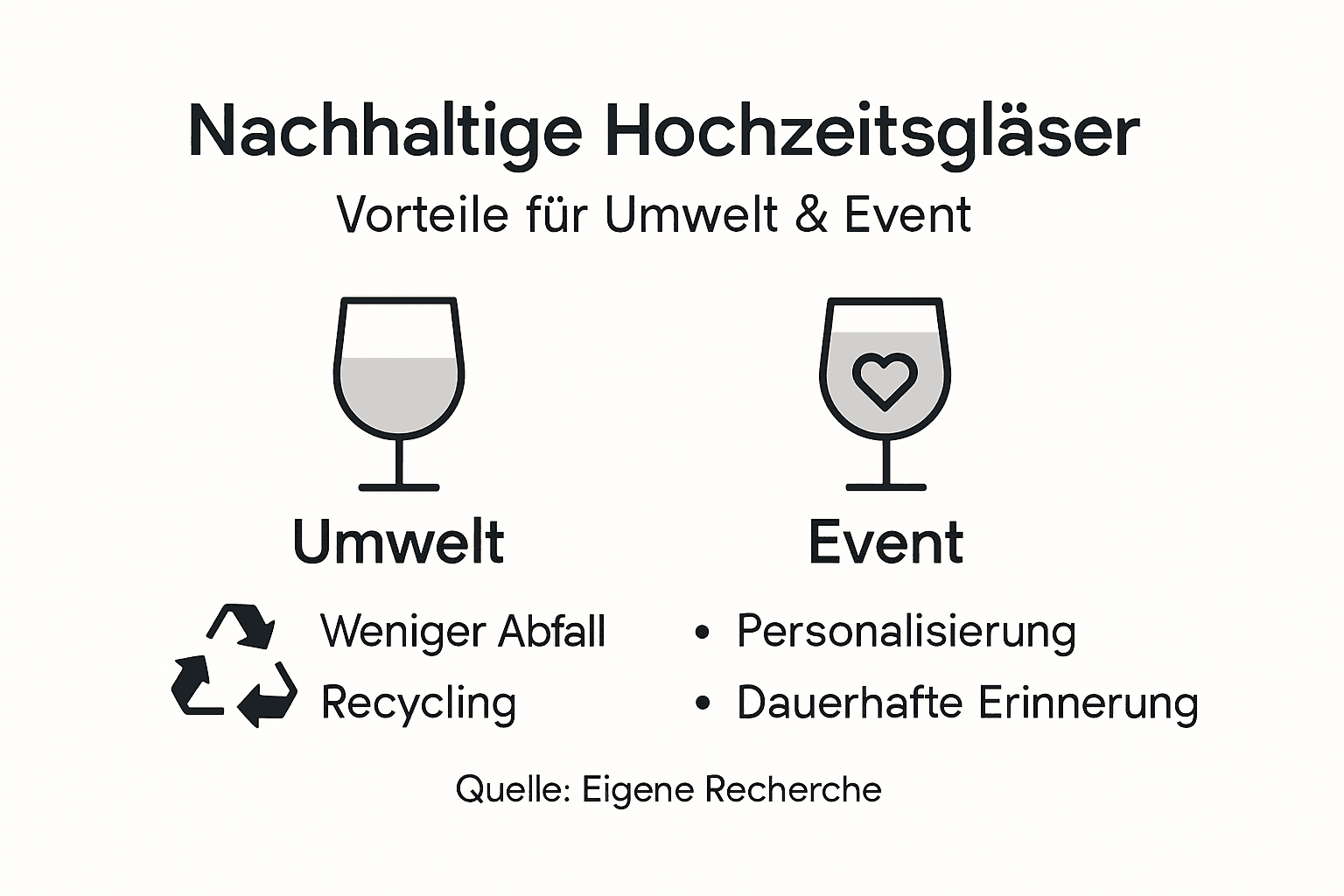 Infografik: Die wichtigsten Vorteile umweltfreundlicher Gläser für die Hochzeit