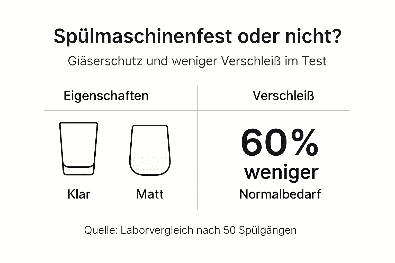 Infografik Übersicht Spülmaschinenfestigkeit bei Gläsern