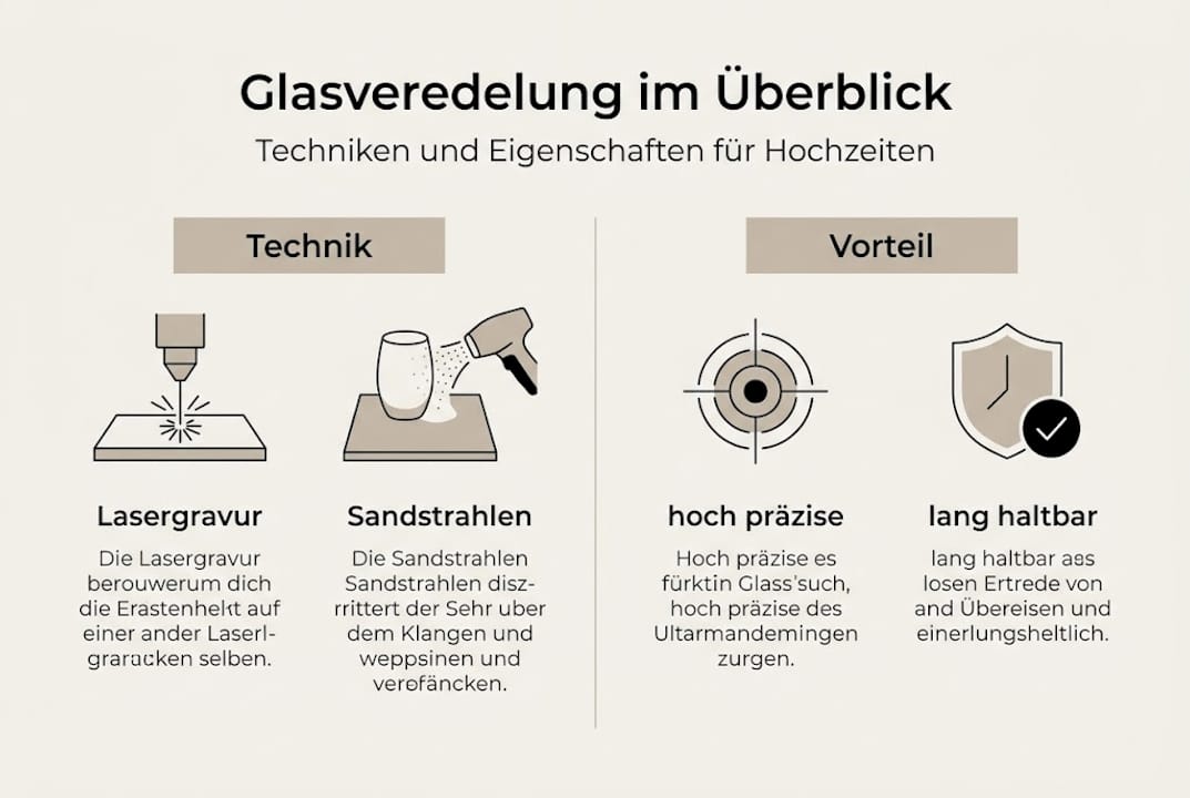 Vergleich der verschiedenen Methoden zur Glasveredelung – anschaulich dargestellt in einer Infografik