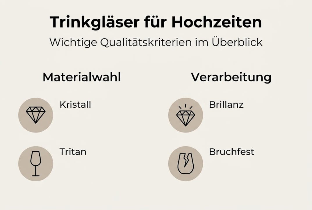 Diese Infografik veranschaulicht, worauf es bei hochwertigen Trinkgläsern ankommt.