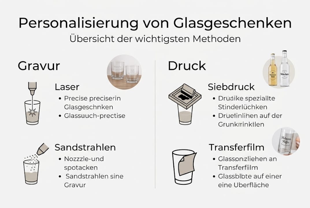 Infografik: Kreative Möglichkeiten zur Personalisierung von Glasgeschenken