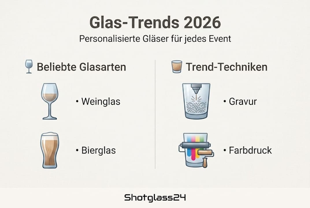 Die Infografik gibt einen Ausblick auf die wichtigsten Glas-Trends und innovativen Technologien für das Jahr 2026.