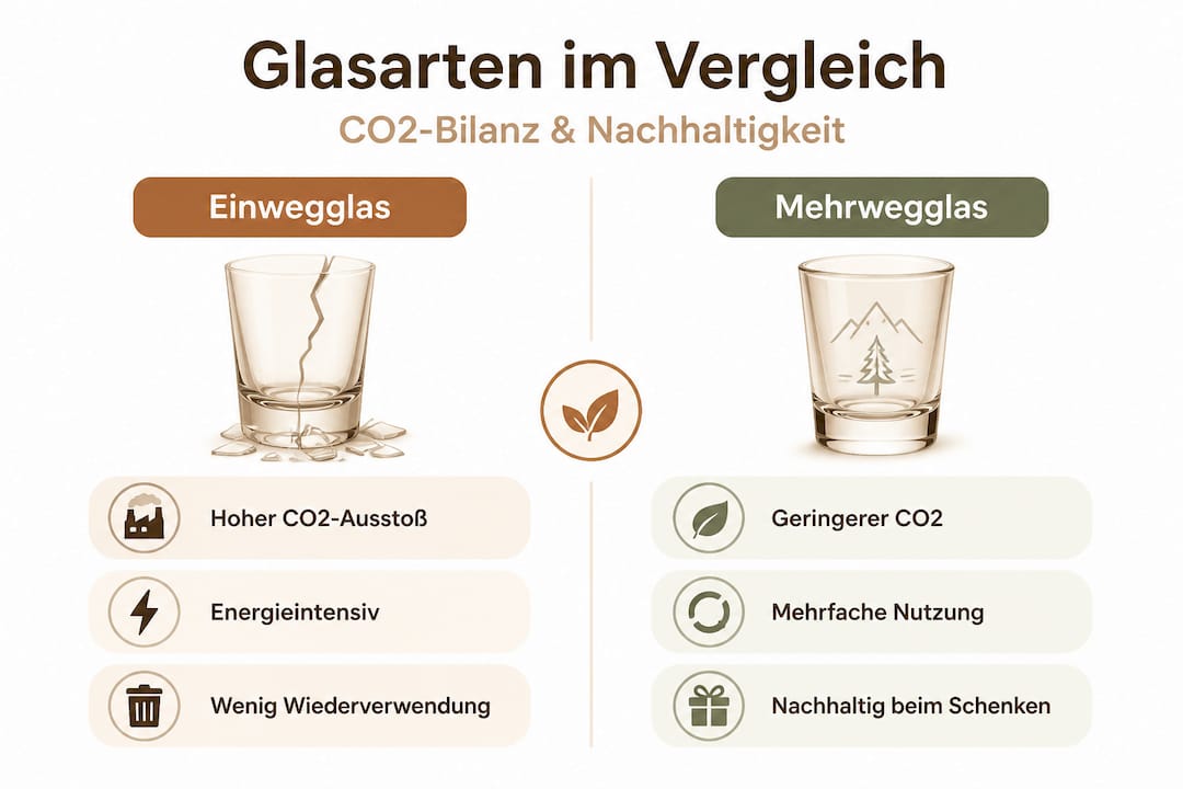 Infografik: Einweg-Glas versus Mehrweg-Glas im Vergleich